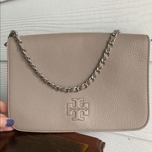 Tory Burch grey with silver chain bag
